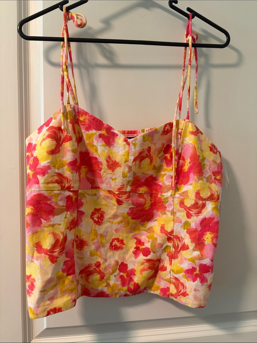 Old Navy Floral Tie-Strap Cami in Pink, Yellow & White
